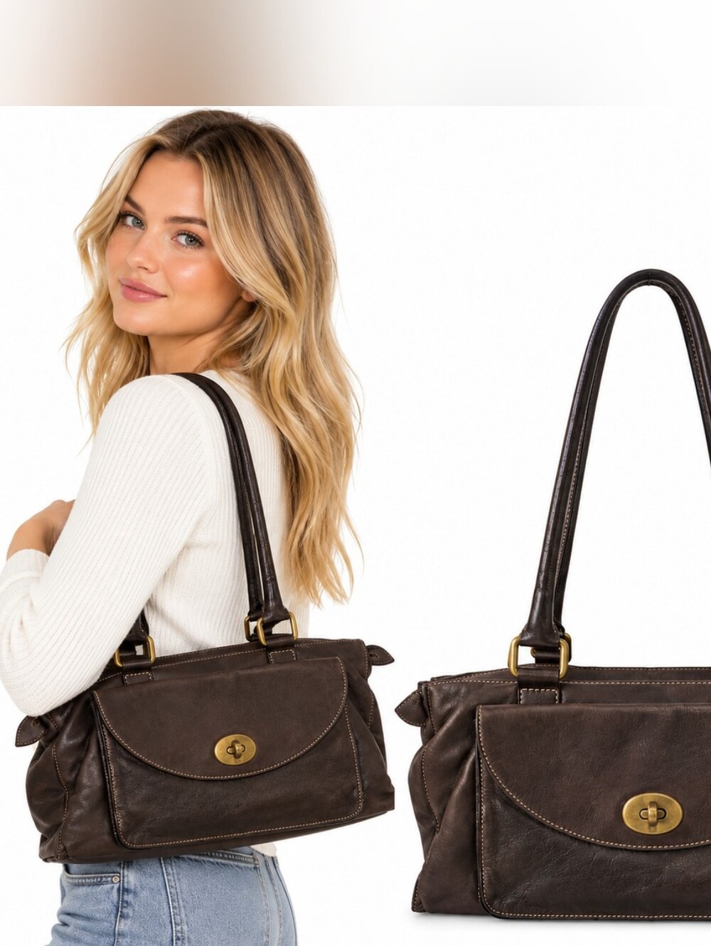Womens Soft Suede Leather Satchel Handbag Purse Tote Pockets Western Shoulder